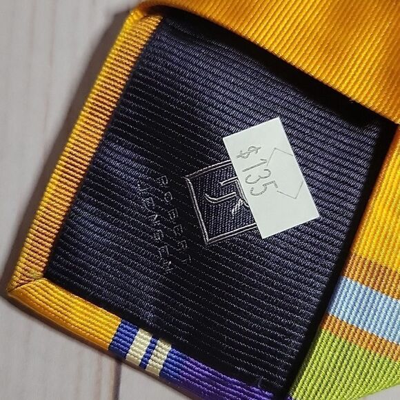 Robert Jensen Colorful Silk Tie New - Picture 5 of 10